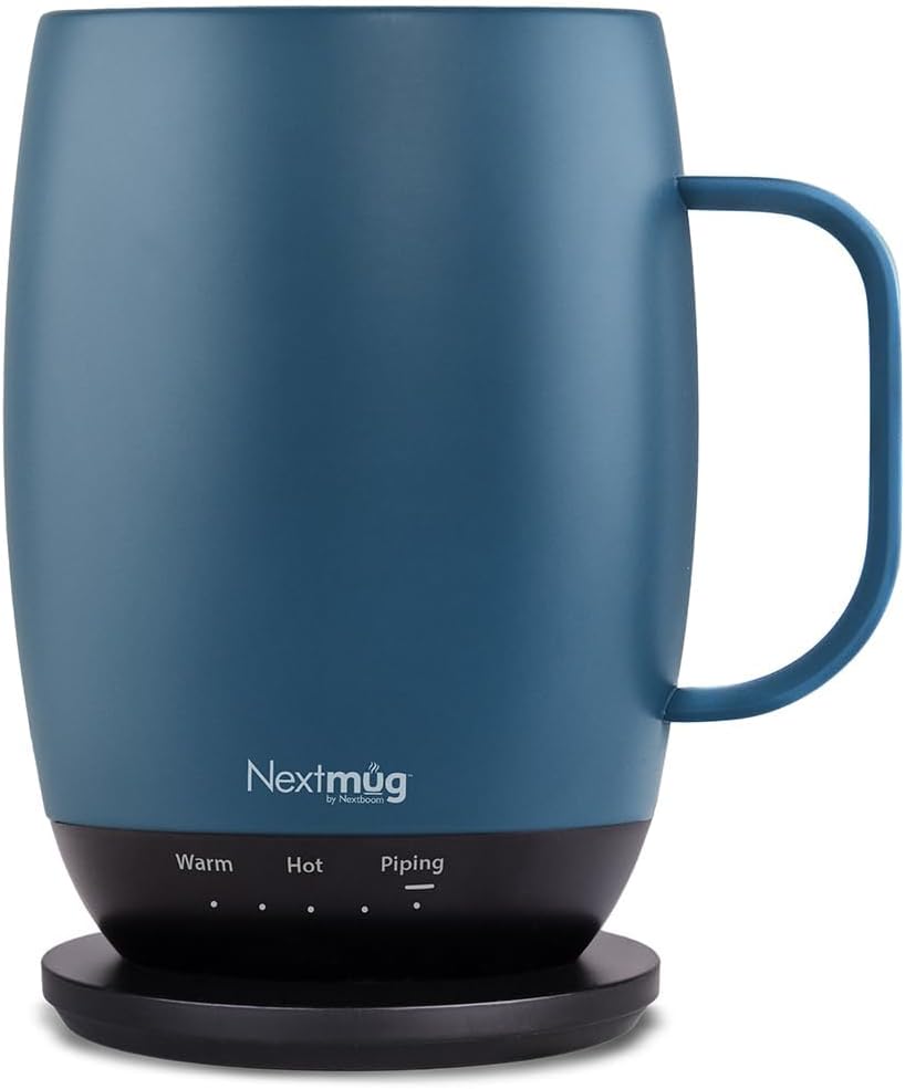 Nextmug Plus - Temperature-Controlled, Self-Heating Coffee Mug (Slate Blue - 18 oz.)