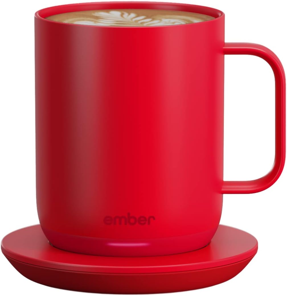 Ember Temperature Control Smart Mug 2, 10 Oz, App-Controlled Heated Coffee Mug with 80 Min Battery Life and Improved Design, Red