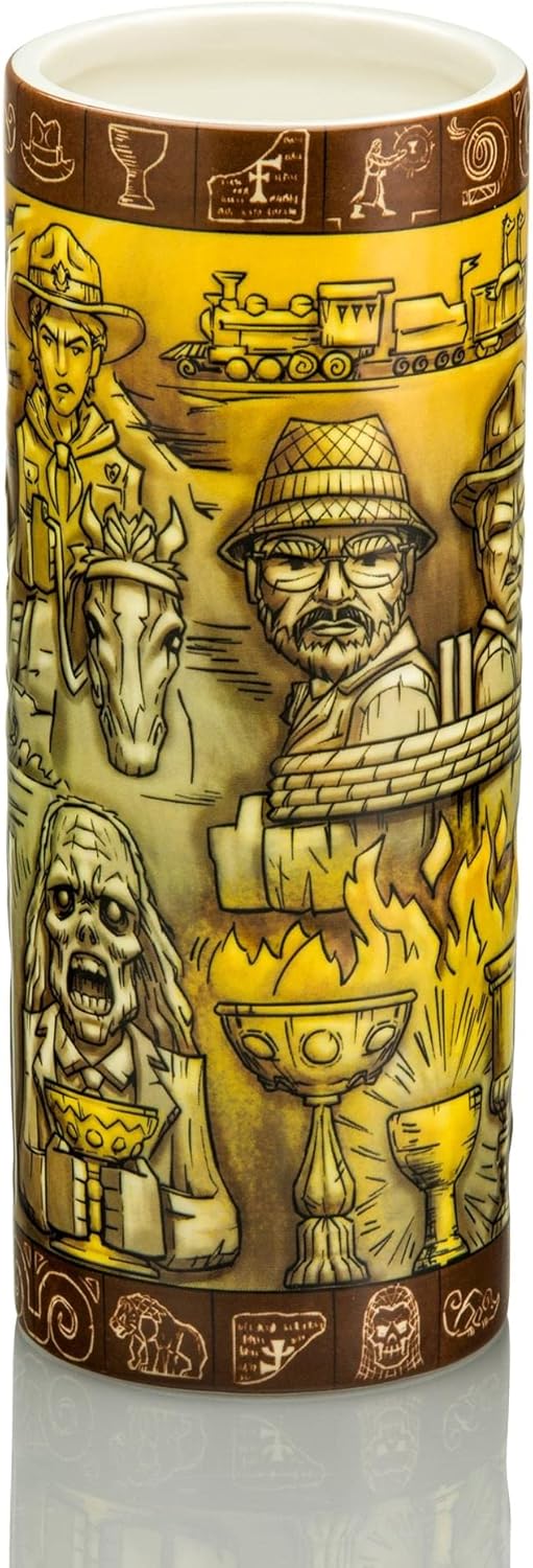 Geeki Tikis Indiana Jones and the Last Crusade Ceramic Scenic Mug | Party Cocktail Tumbler For Liquor and Beverages | Holds 24 Ounces