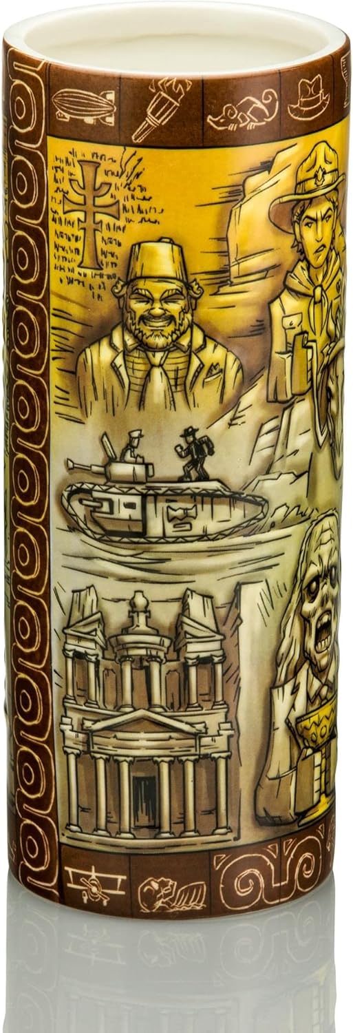 Geeki Tikis Indiana Jones and the Last Crusade Ceramic Scenic Mug | Party Cocktail Tumbler For Liquor and Beverages | Holds 24 Ounces