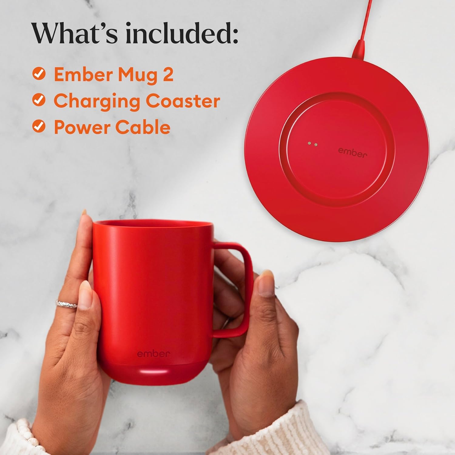 Ember Temperature Control Smart Mug 2, 10 Oz, App-Controlled Heated Coffee Mug with 80 Min Battery Life and Improved Design, Red