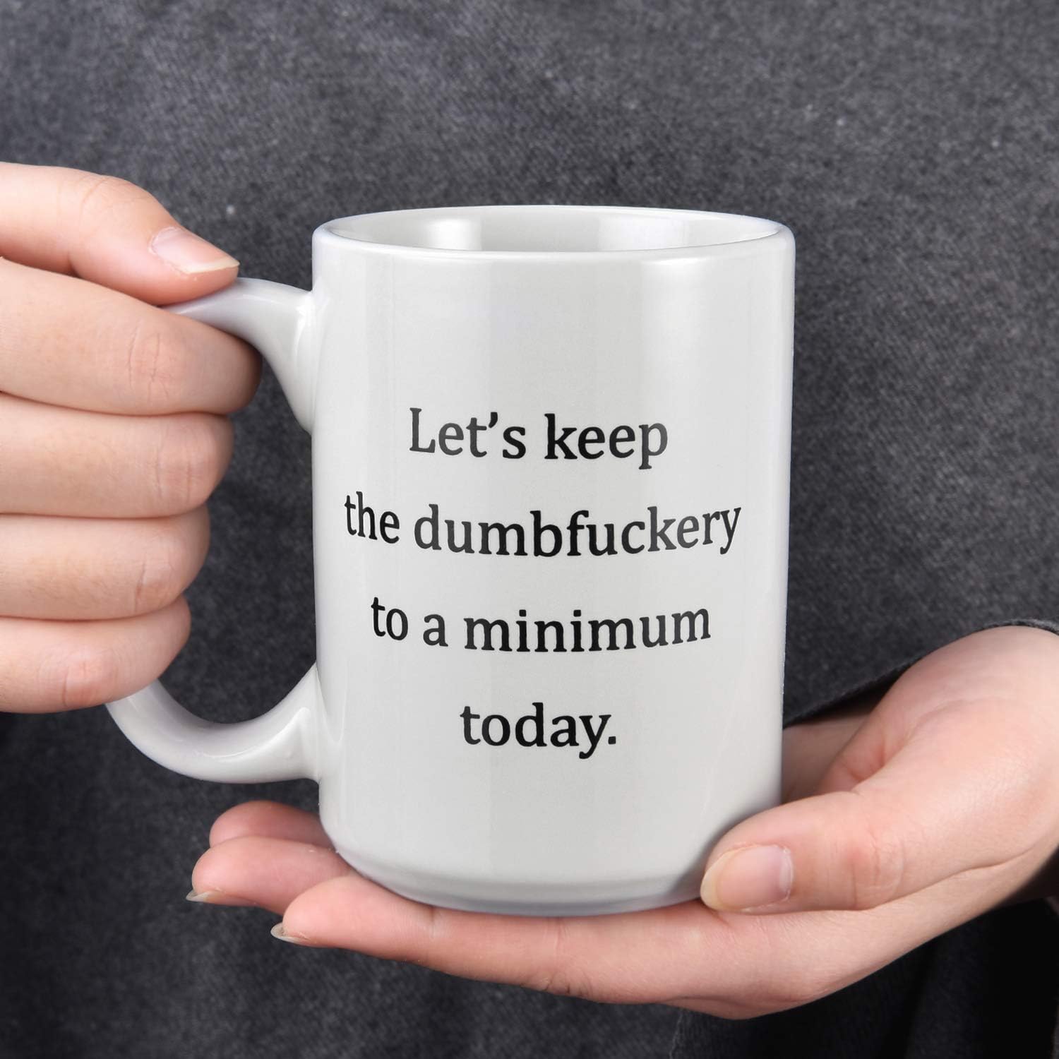 Funny Coffee Mug for Men Women - Let's Keep To A Minimum Today Coffee Mug - Christmas Birthday Gift for Men Women Friends Lover GFF BFF - Ceramic Coffee Cup 16 Oz White