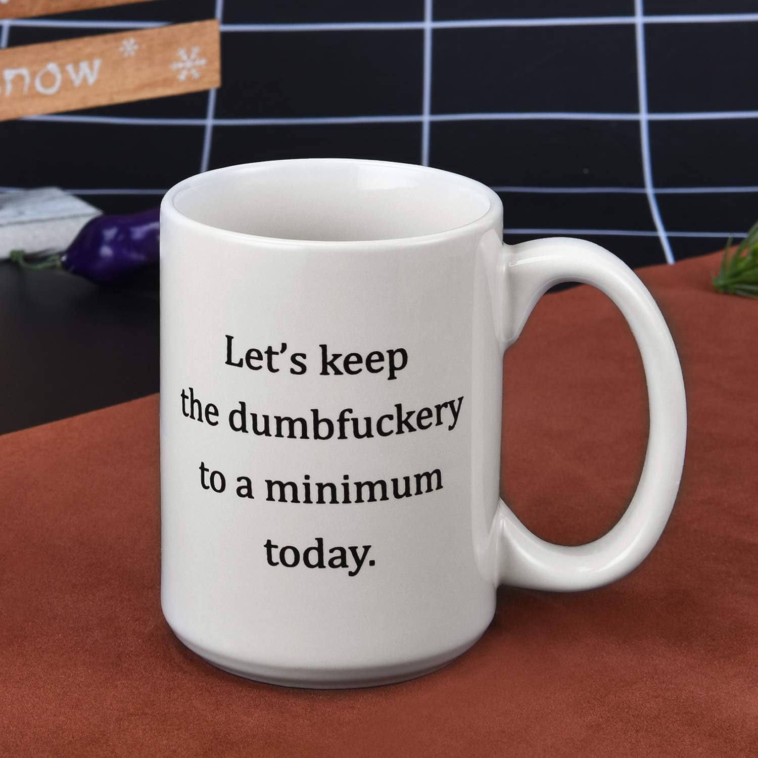 Funny Coffee Mug for Men Women - Let's Keep To A Minimum Today Coffee Mug - Christmas Birthday Gift for Men Women Friends Lover GFF BFF - Ceramic Coffee Cup 16 Oz White