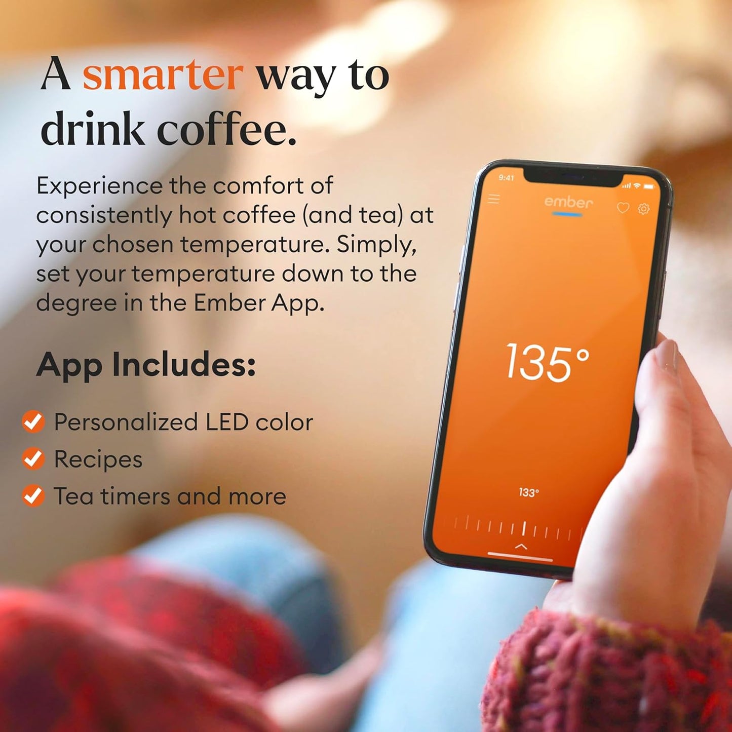 Ember Temperature Control Smart Mug 2, 10 Oz, App-Controlled Heated Coffee Mug with 80 Min Battery Life and Improved Design, Red